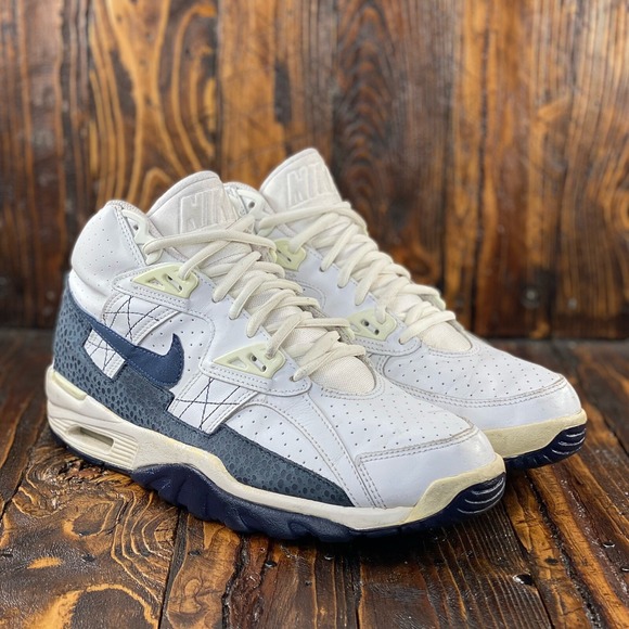 Vintage 2006 Nike Air Trainer SC High 302346-141 White/Blue Men's Sneakers Sz 10 - Picture 1 of 10